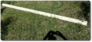 110mm pipe lying on the lawn